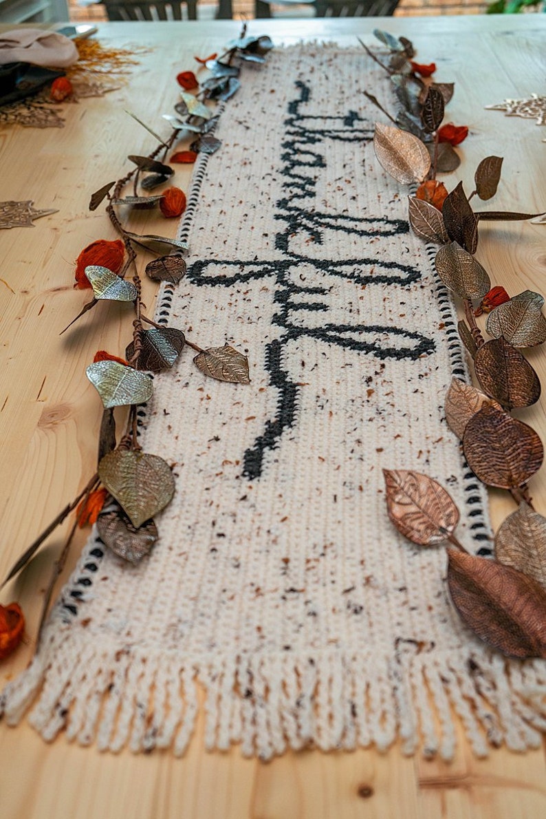 Thankful Crochet Table Runner Pattern Home Decor, Instant Download PDF Crochet Pattern, Includes Chart, Holiday Fall Decor Crochet Pattern image 9