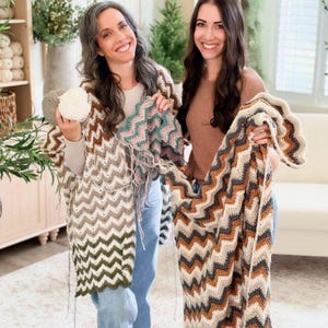 Ripple Crochet Blanket and Ripple Crochet Washcloth patterns by Briana K Designs, chevron zigzag blanket with cotton washcloths