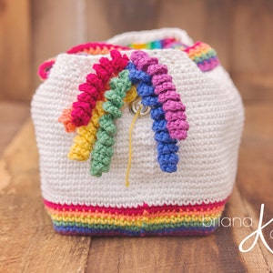 Crochet Pattern Unicorn Farts Project Bag Tote Yarn Bag, Instant Download, Handbag accessory, easy to follow crochet pattern instructions image 2