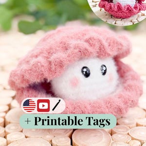 CROCHET PATTERN + VIDEO Wheat Stitch™ Clam Amigurumi Crochet Pattern – Textured Shell, Pdf Digital Download + Video, Ocean Animal