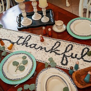 Thankful Crochet Table Runner Pattern Home Decor, Instant Download PDF Crochet Pattern, Includes Chart, Holiday Fall Decor Crochet Pattern image 10
