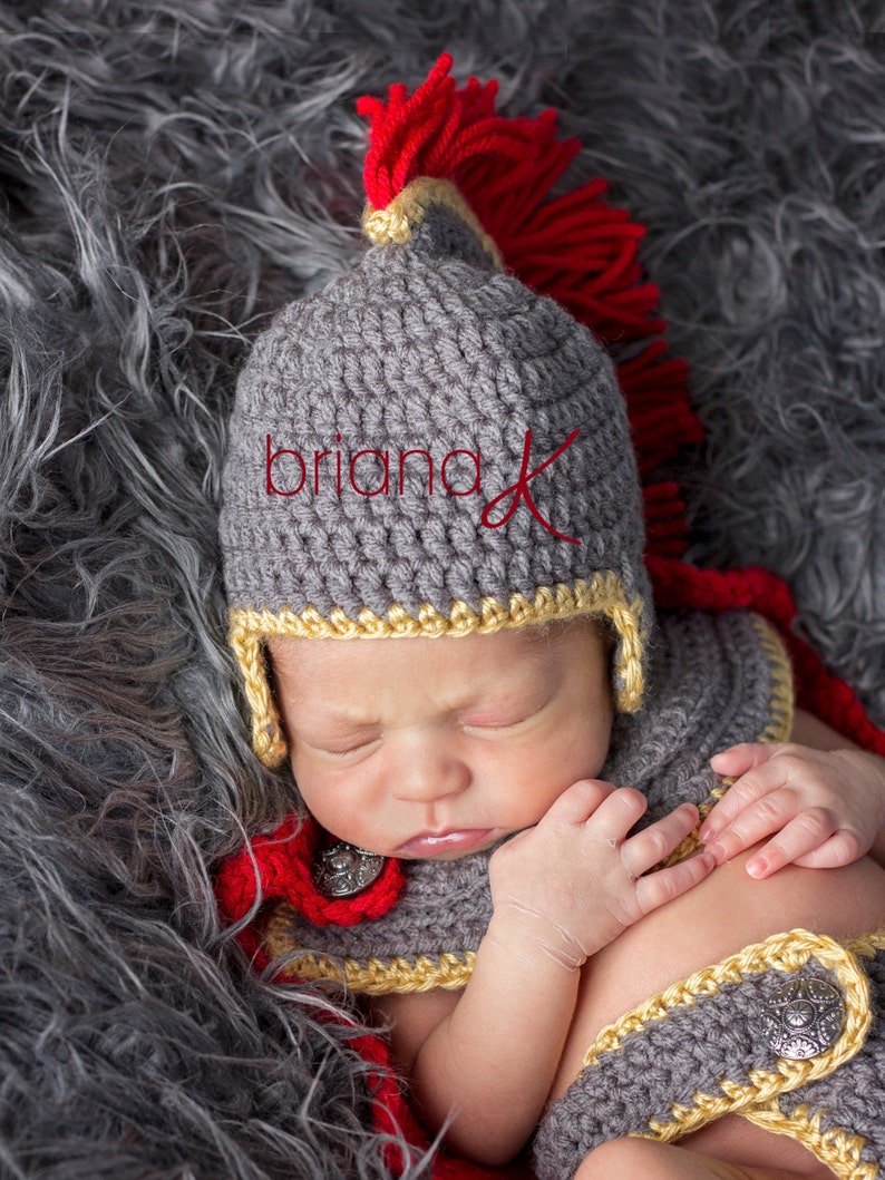 Crochet Pattern Gladiator Roman Spartan Warrior Newborn Set, Instant Download, baby newborn photography prop, easy to follow crochet pattern image 4