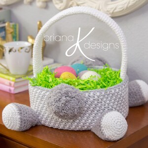 Bunny Easter Basket Crochet PATTERN Instant Download, Toy or Storage Basket, Video Tutorial for the Bunny Basket Included image 7