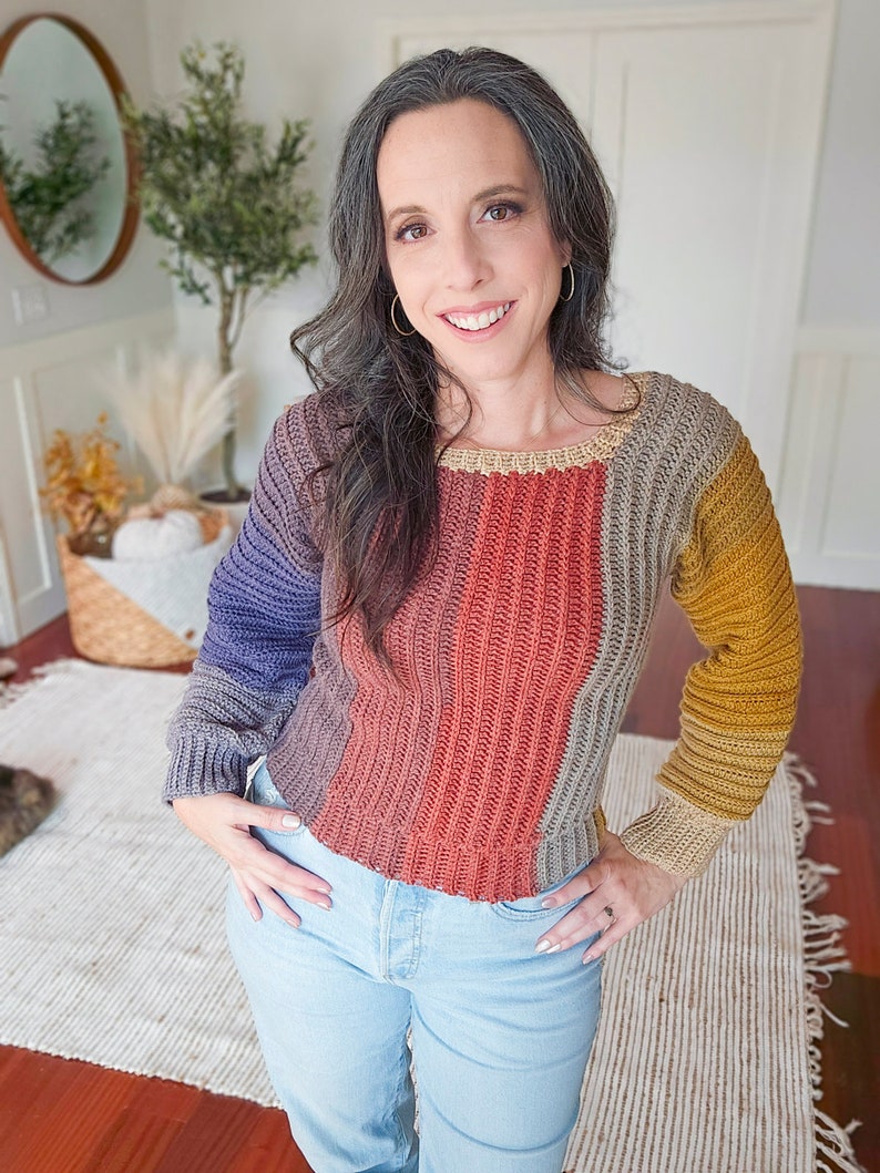 CROCHET PATTERN + VIDEO Beginner Crochet Pullover Pattern - The Dove Crochet Sweater is constructed flat with only two seams. xs-5x sizes. imagem 4