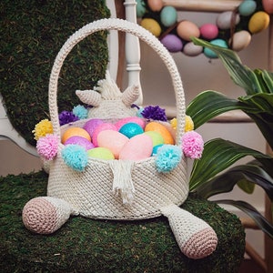 Llama Easter Basket Crochet PATTERN Instant Download, Toy Storage Basket, No Drama Llama image 3