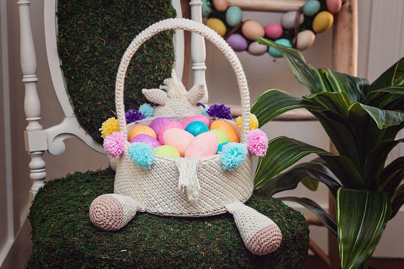 Llama Easter Basket Crochet PATTERN Instant Download, Toy Storage Basket, No Drama Llama image 3
