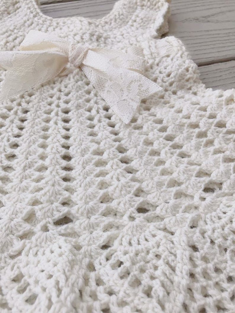 Sophia Heirloom Dress Crochet Pattern, Newborn to 3 months, Baptism, Blessing, Baby Gift, Beautiful Baby Dress image 4