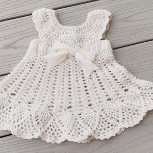 Sophia Heirloom Dress Crochet Pattern, Newborn to 3 months, Baptism, Blessing, Baby Gift, Beautiful Baby Dress image 1