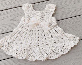 Sophia Heirloom Dress Crochet Pattern, Newborn to 3 months, Baptism, Blessing, Baby Gift, Beautiful Baby Dress