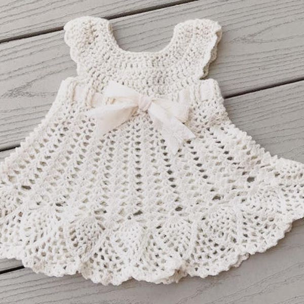 Sophia Heirloom Dress Crochet Pattern, Newborn to 3 months, Baptism, Blessing, Baby Gift, Beautiful Baby Dress