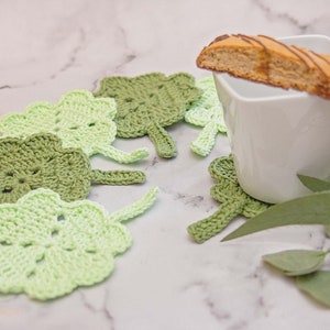 St. Patrick's Shamrock Crochet Coaster Home Decor, Instant Download PDF Pattern, Includes Chart, Holiday Decor Crochet Pattern image 3