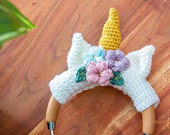 Unicorn Headphone Crochet Wrap Pattern, Instant Download Pattern, DIY Crochet Pattern, Girls Unicorn Fashion & Gift
