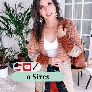 CROCHET PATTERN + VIDEO Easy Crochet Robin Duster Cardigan Pattern - Size-Inclusive xs-5x video tutorial. Guided diagrams, chart + schematic