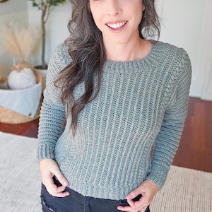 CROCHET PATTERN + VIDEO Autumn Wheat Crochet Sweater Pattern in Sizes xs-5X. Easy Crochet Pattern & Beginner Friendly - Crocheted Flat.