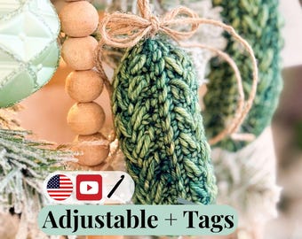 CROCHET PATTERN + VIDEO Wheat Stitch™ Pickle Ornament Crochet Pattern, Includes Printable Tags, Quick & Easy Holiday Decor Gift Crochet
