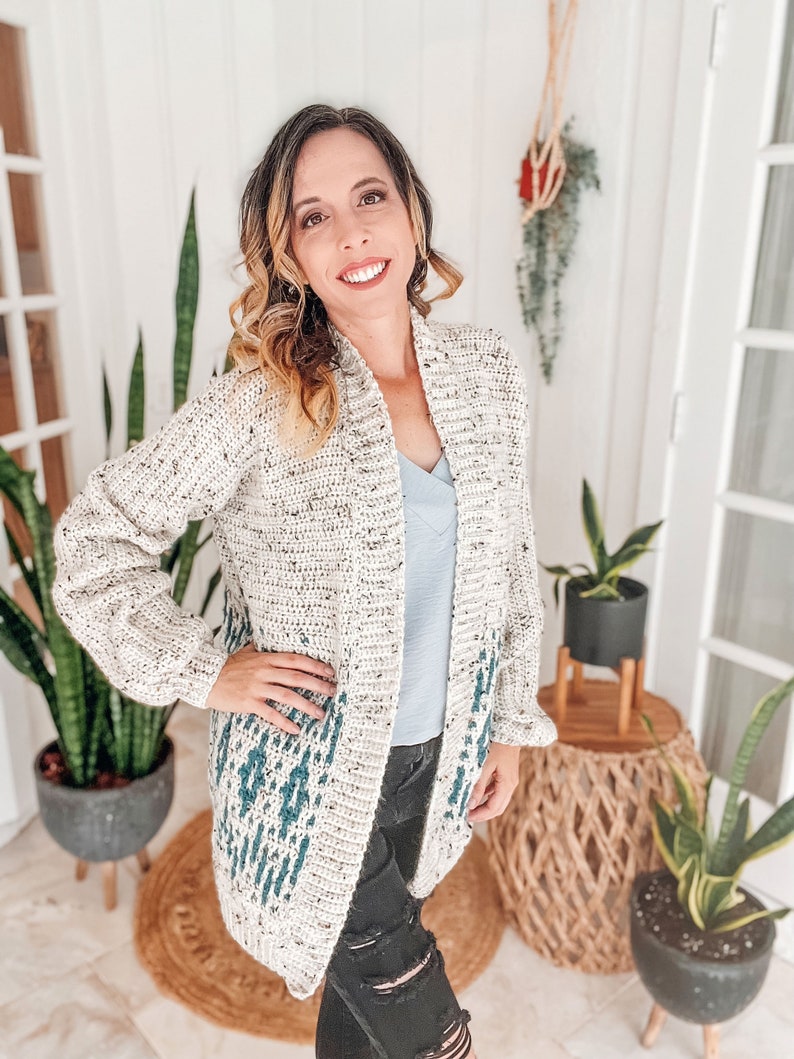 Learn to Crochet an Incredible Cardigan Using the Mosaic Crochet Technique, Instant Crochet Pattern Download, Women's Crochet Cardigan Cozy image 5