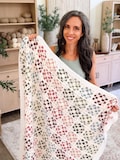CROCHET PATTERN + VIDEO Blossom Granny Square Blanket | Flower Granny Square Afghan | 9 Sizes Lovey to Twin | Instant Pdf Download