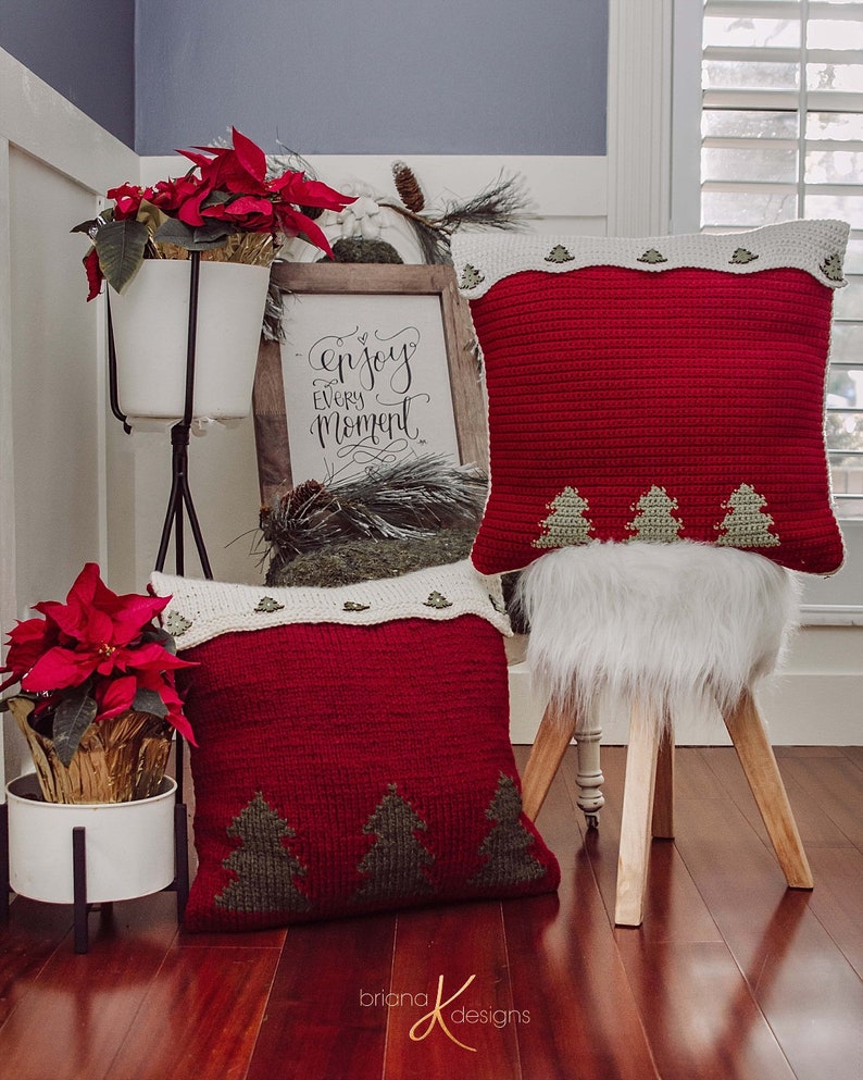 Farmhouse Truck Knit Pillow Cover Christmas Decor, Instant Download PDF Pattern, Includes Chart, Holiday Decor Knit Pattern image 3