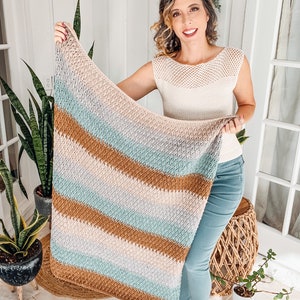 Alpine Stitch Crochet Blanket Pattern in 18 sizes This beautiful blanket has chart and video tutorial. Instant Download PDF Pattern image 8