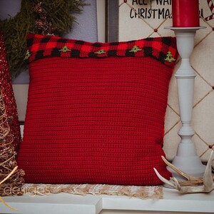 Farmhouse Plaid Deer Pillow Cover Christmas Decor, Instant Download PDF Pattern, Includes Chart, Holiday Decor Crochet Pattern image 4