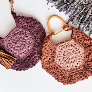 Two crocheted bags with tassels, handmade gift.