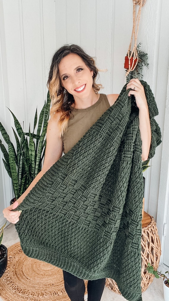 CROCHET PATTERN + VIDEO Totally Textured Crochet Blanket Pattern, Instant Pdf Download, 16 Size Options with Video Tutorial