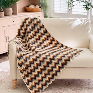 Ripple Crochet Blanket and Ripple Crochet Washcloth patterns by Briana K Designs, chevron zigzag blanket with cotton washcloths