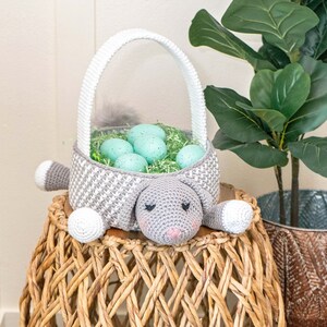 Bunny Easter Basket Crochet PATTERN Instant Download, Toy or Storage Basket, Video Tutorial for the Bunny Basket Included image 10