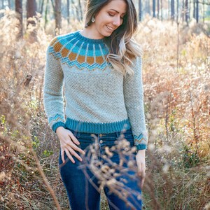 CROCHET PATTERN + VIDEO Traveler Fair Isle Crochet Sweater, xs to 5x sizes, Pullover Crochet Colorwork Pattern, Video Tutorial Incl. image 5