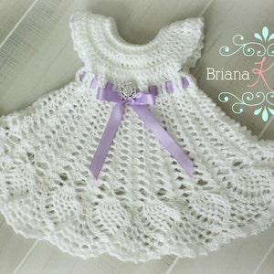 Sophia Heirloom Dress Crochet Pattern, Newborn to 3 months, Baptism, Blessing, Baby Gift, Beautiful Baby Dress image 7