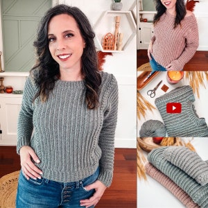 Autumn Wheat Crochet Sweater Pattern in Sizes XS-5X. Video Tutorial Included. Easy Crochet Pattern & Beginner Friendly - Crocheted Flat.