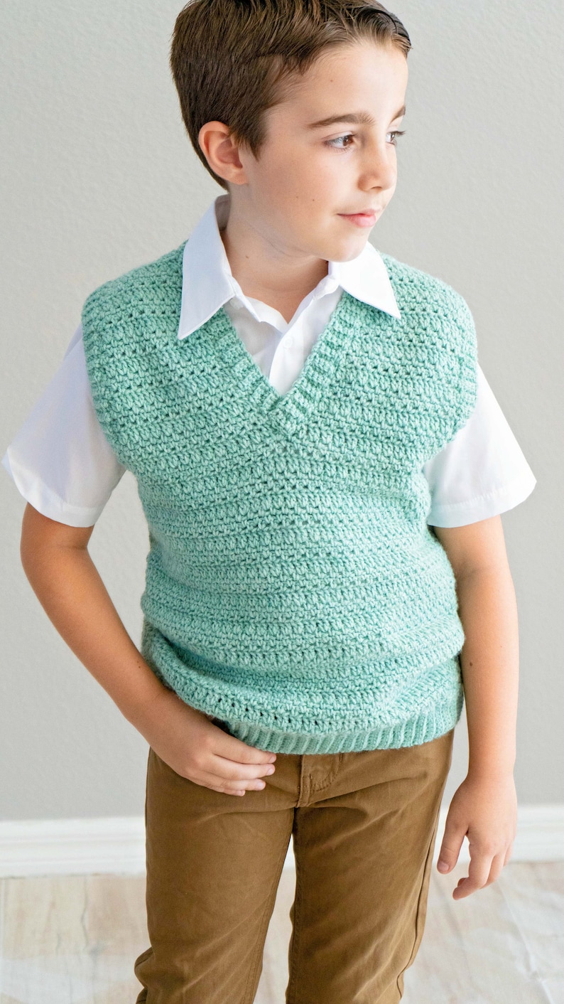 Heatherly Crochet Vest Instant Download PDF Pattern, Child Adult sizes, Crochet Pattern, Video Tutorial image 6