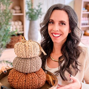 CROCHET PATTERN + VIDEO + App, Wheat Stitch™ Pumpkin, Easy Halloween Farmhouse Table Decor, Rustic Harvest Mantle Gift, Instant Download image 4