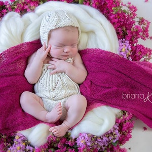 PATTERN Instant Download, Newborn Knit Tulip Romper image 2