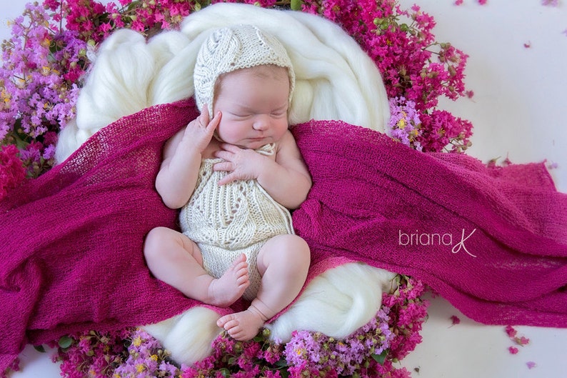 PATTERN Instant Download, Newborn Knit Tulip Romper image 2