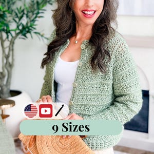 CROCHET PATTERN + VIDEO Petal Loop Stitch Crochet Cardigan Pattern, Textured Crochet Sweater, Easy Crochet Pattern, Modern Crochet Garment