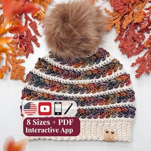 CROCHET PATTERN + VIDEO Textured Wheat Stitch™ Hat Crochet Pattern + Video Tutorial Puff Stitch Beanie Pdf Newborn-Adult + Market & Gift Tag