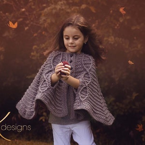 Children's Infinity Cape Jacket Instant Download PDF Pattern, Child Crochet Pattern, Fall & Winter Wear Fashion image 7