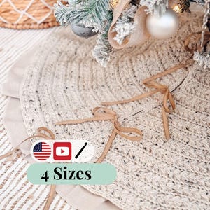 CROCHET PATTERN + VIDEO Wheat Stitch™ Crochet Tree Skirt Cozy Handmade Christmas Decor, Heirloom Quality, Farmhouse Chic Holiday Accent