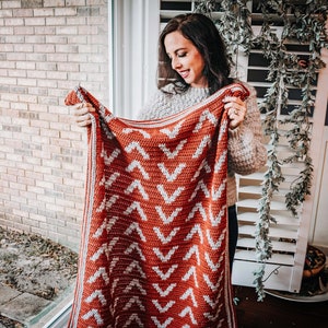CROCHET PATTERN Arrow Crochet Blanket Instant Download PDF Pattern, Home Decor, Crochet Throw Blanket- Crochet Colorwork- Crochet Pattern