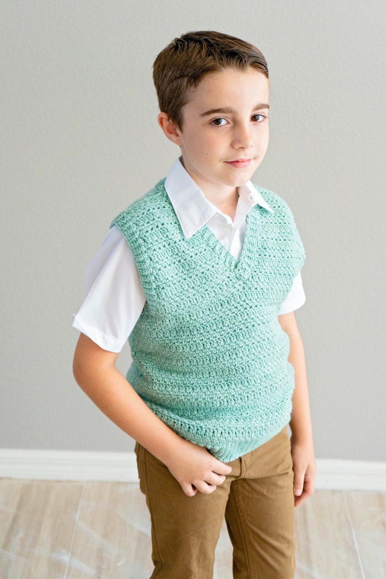 Heatherly Crochet Vest Instant Download PDF Pattern, Child Adult sizes, Crochet Pattern, Video Tutorial image 1