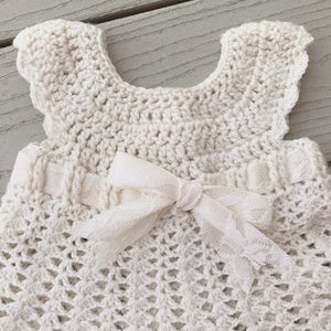 Sophia Heirloom Dress Crochet Pattern, Newborn to 3 months, Baptism, Blessing, Baby Gift, Beautiful Baby Dress image 5