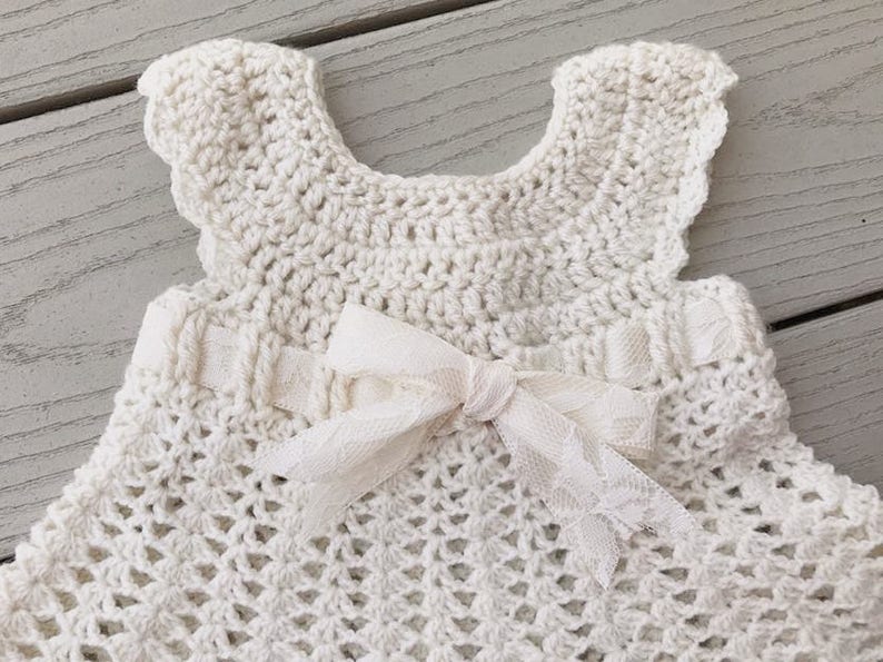 Sophia Heirloom Dress Crochet Pattern, Newborn to 3 months, Baptism, Blessing, Baby Gift, Beautiful Baby Dress image 5