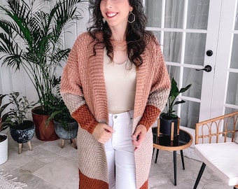 CROCHET PATTERN + VIDEO Easy Crochet Robin Duster Cardigan Pattern - Size-Inclusive xs-5x video tutorial. Guided diagrams, chart + schematic