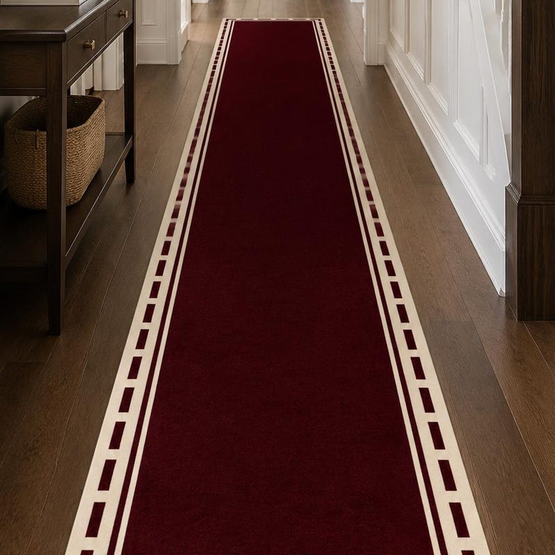 Burgundy Greek Key Runner - Etsy