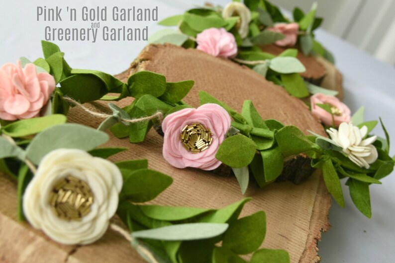 Felt Greenery 8 Feet Etsy