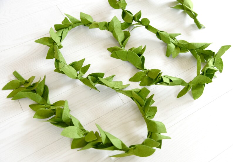 Felt Greenery 8 Feet Etsy