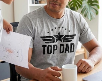 Top Dad SVG, Distressed Military Style Fathers Day Design (Instant Download)
