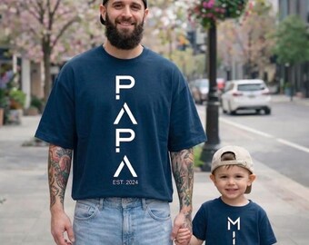 Personalized Dad Mini PNG, Father Child Matching Design (Digital Download)