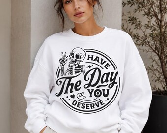 Skeleton Peace Sign SVG | Have The Day You Deserve (Digital Download)
